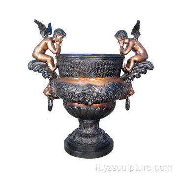 Vaso in ottone antico Casa getto decorativo